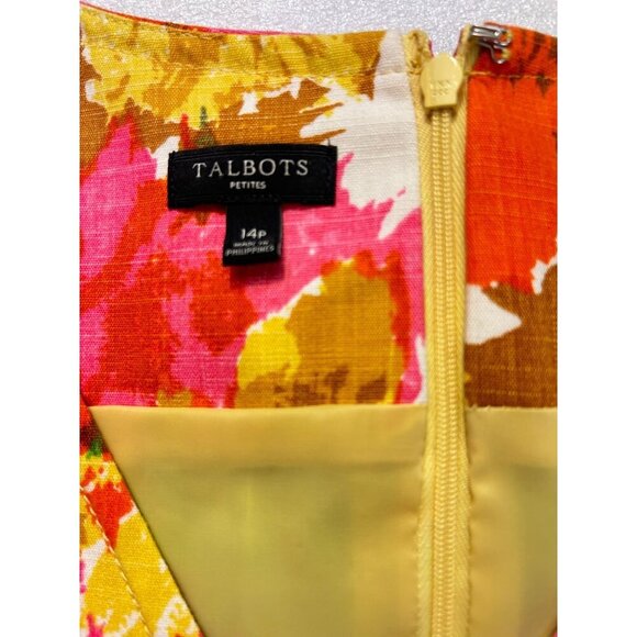 Talbots Womens Petite Sleeveless Floral Sheath Dress 14P Petite - Picture 5 of 5
